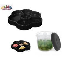 Kit Petisqueira 23cm Com 4divisórias+ Porta Conserva 1litro Kit Petisqueira 23cm Com 4divisórias+ Porta Conserva 1litro