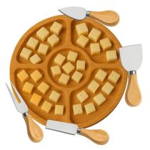 Kit Petisqueira 5 Divisórias + Jogo 4 Utensílios Para Queijo Kit Petisqueira 5 Divisórias + Jogo 4 Utensílios Para Queijo