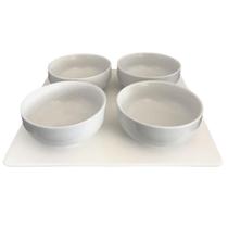 Kit Petisqueira 5 Pçs Prancha de Porcelana Para Servir Queijos e Frios