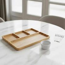 Kit Petisqueira Bambu Tábua Frios Queijos Ga Bambu/Ret 4 Div