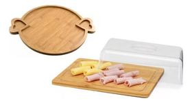 Kit Petisqueira Coração Com 3 Divisórias + Porta-frios Kit Petisqueira Coração Com 3 Divisórias + Porta-frios