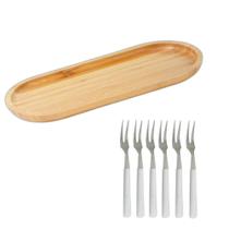 Kit Petisqueira Oval + 6 Garfos de Petisco
