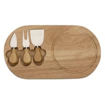 Kit Petisqueira Tábua de Frios Queijos e Frutas com Conjunto de Utensílios 4 peças