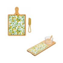 Kit Petisqueira Tábua Molheira Bambu Siciliano Bandeja Mesa Kit Petisqueira Tábua Molheira Bambu Siciliano Bandeja Mesa