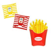 Kit Petisqueiras de Vidro Batata Frita Ketchup e Mostarda