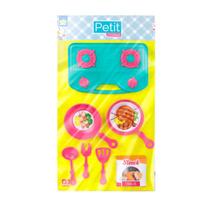 Kit Petit Cozinha Fogão, Panelinhas, Comidinhas e Talheres Menina Presente