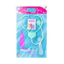 Kit Petit Dodói Estetoscópio Termômetro, Curativos e Muito Mais Menina Menino Presente Diverção