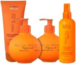 Kit petit shampoo 240ml + condicionador 230ml + leave-in cachinhos 200ml + leave-in 200ml - kpro - K.pro