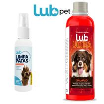 Kit PetShop Shampoo Cães e Gatos 300ml e Limpa Patas 60ml LubPet