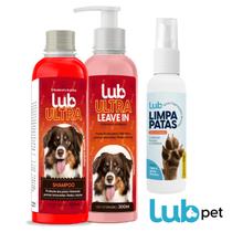 Kit PetShop Shampoo Ultra 300ml, Leave in Ultra 300ml e Limpa Patas 60ml LubPet