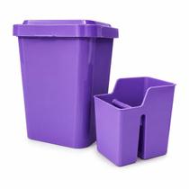 Kit Pia 2 Peças Lixeira 4L e Porta Utensílios Cozinha Easyplast Colors Organizador Bancada Casa Kit Pia 2 Peças Lixeira 4L e Porta Utensílios Cozinha Easyplast Colors Organizador Bancada Casa