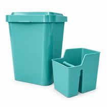 Kit Pia 2 Peças Lixeira 4L e Porta Utensílios Cozinha Easyplast Colors Organizador Bancada Casa Kit Pia 2 Peças Lixeira 4L e Porta Utensílios Cozinha Easyplast Colors Organizador Bancada Casa