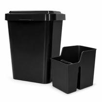 Kit Pia 2 Peças Lixeira 4L e Porta Utensílios Easyplast Preto Organizador Bancada Porta Detergente Kit Pia 2 Peças Lixeira 4L e Porta Utensílios Easyplast Preto Organizador Bancada Porta Detergente
