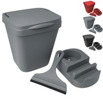 Kit Pia 3 Peças Lixeira 4,8 Litros + Porta Detergente Esponja Bucha + Rodinho Organizador Cozinha Kit Pia 3 Peças Lixeira 4,8 Litros + Porta Detergente Esponja Bucha + Rodinho Organizador Cozinha