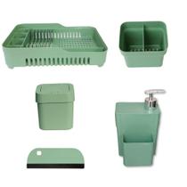 Kit pia cozinha 5 peças verde menta Kit pia cozinha 5 peças verde menta