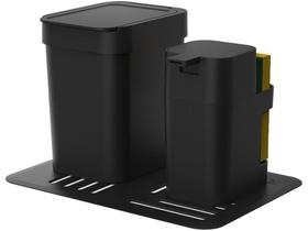 Kit Pia Cozinha Preto Soprano E-Combo - 3 Peças