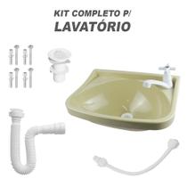 Kit Pia de Banheiro Várias Cores Cód. 8061 - COMPLETO - BEGE