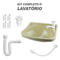 Kit Pia de Banheiro Várias Cores Cód. 8061 - COMPLETO - BEGE Kit Pia de Banheiro Várias Cores Cód. 8061 - COMPLETO - BEGE