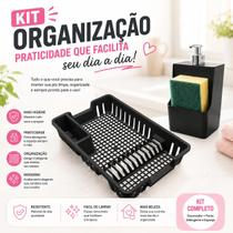 Kit Pia Escorredor Plástico + Porta Detergente Com Bico Dosador Kit Pia Escorredor Plástico + Porta Detergente Com Bico Dosador