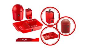 Kit Pia Multiuso Vermelho Solido De Plástico Kit Pia Multiuso Vermelho Solido De Plástico