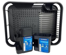 Kit Pia Porta Detergente Talher Escorredor Soprano Preto Kit Pia Porta Detergente Talher Escorredor Soprano Preto