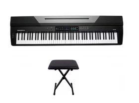 Kit Piano Arranjador Kurzweil KA70 88 teclas Com Banqueta