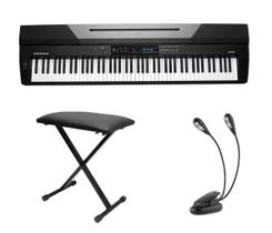 Kit Piano Arranjador Kurzweil KA70 com Banqueta e Luminária