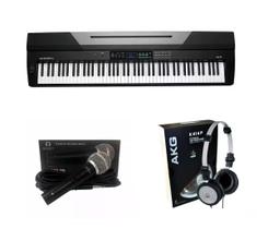 Kit Piano Arranjador Kurzweil KA70 com Microfone e Fone K414