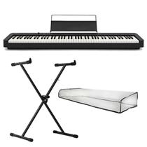 Kit Piano Digital Casio CDP-S110 Bk 88 Teclas + Capa Transparente + Suporte X Kit Piano Digital Casio CDP-S110 Bk 88 Teclas + Capa Transparente + Suporte X