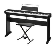 Kit Piano Digital Casio CDP-S110 Bk 88 Teclas + Estante CS-46 + Banqueta em X
