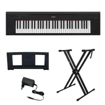 Kit Piano Digital NP 15B Piaggero Preto 61 Teclas com Fonte Bivolt Yamaha e Suporte em X Kit Piano Digital NP 15B Piaggero Preto 61 Teclas com Fonte Bivolt Yamaha e Suporte em X