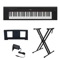 Kit Piano Digital NP 15B Piaggero Preto 61 Teclas com Fonte Bivolt Yamaha e Suporte em X Kit Piano Digital NP 15B Piaggero Preto 61 Teclas com Fonte Bivolt Yamaha e Suporte em X
