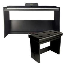 Kit Piano Digital Waldman Legato DPLG-88 Bluetooth 88 Teclas + Banco Opus Para Piano 6 Botões Cor:Preto