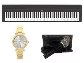Kit Piano Digital Yamaha P45 Microfone e Relógio DK11138-1
