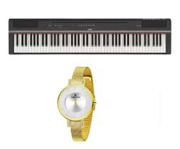 Kit Piano Yamaha Digital P125B P-125 e Relogio Dk Dk11177-1