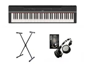Kit Piano Yamaha P121 B com Suporte e Fone K414