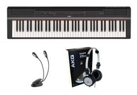 Kit Piano Yamaha P121 com Fone K414 e Luminária