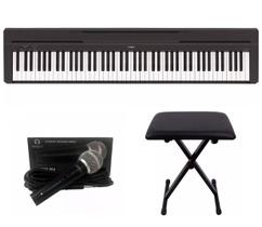 Kit Piano Yamaha P45 com Banqueta e Microfone Regent