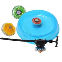 Kit Pião de Batalha Beyblade com Arena 4 Pião Metálico Lançadores Infantil