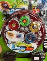 Kit Pião Metal com LED, 4 Peças, Lançador, Arena Tornado, Brinquedo com Luz DEF2251 SR IMPORTS