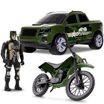 Kit Pick Up E Moto Force Warfare C/ Soldado - Samba Toys