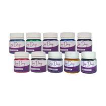 Kit Pigmentos Perolizados Luxday Hzin Com 10 Cores 25G