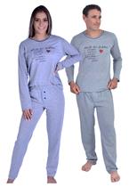 Kit Pijama Casal de Frio Namorados Feminino Masculino