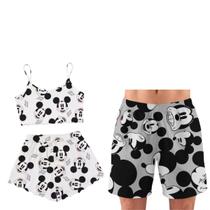 Kit Pijama Casal Feminino Ondinha Samba Canção Masculino