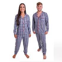 Kit Pijama Casal Inverno Namorados Moletinho de Frio