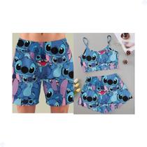 Kit Pijama Casal Pijama Feminino Ondinha Samba Canção