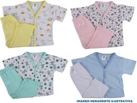 Kit Pijama Conjunto Bebe Manga Curta Confortável