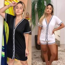 Kit Pijama e Camisola Aberta com Botões baby doll Americano Blogueira Gestação Amamentação Cirurgico Kit Pijama e Camisola Aberta com Botões baby doll Americano Blogueira Gestação Amamentação Cirurgico