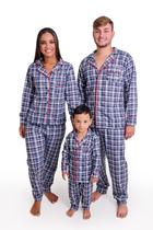 Kit Pijama Família Pai Mãe Filho Moletinho Flanelado Inverno