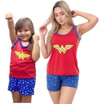 Kit Pijama Mãe e Filha Baby Doll Regata Maravilha Conjunto Kit Pijama Mãe e Filha Baby Doll Regata Maravilha Conjunto